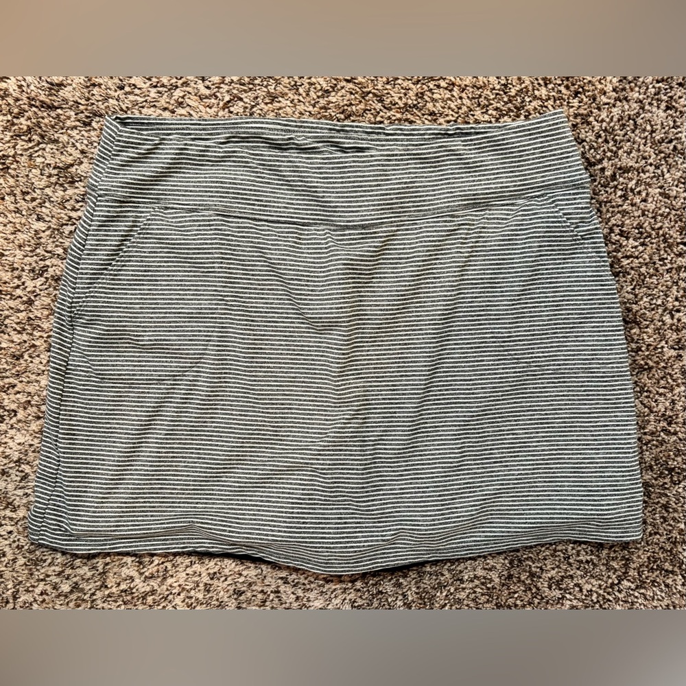 Grey and White Striped Mini Skort
